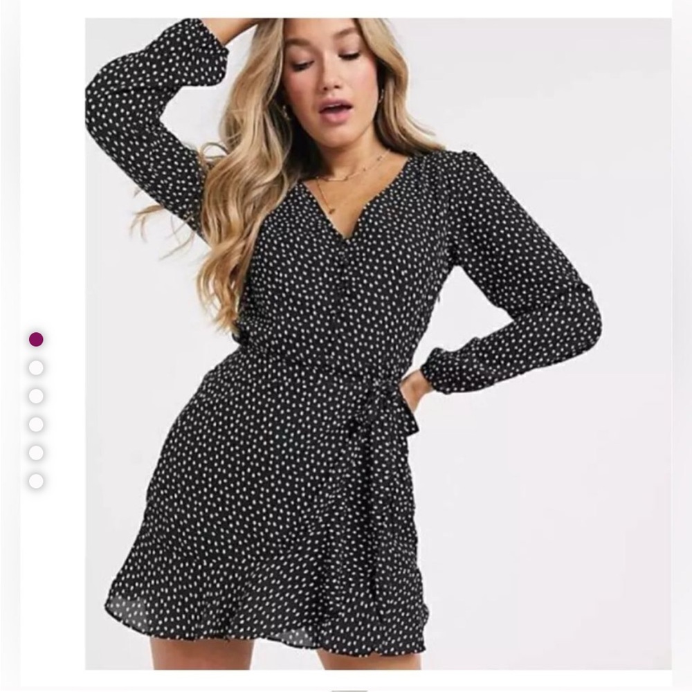Euc! Abercrombie black long sleeve faux wrap dress